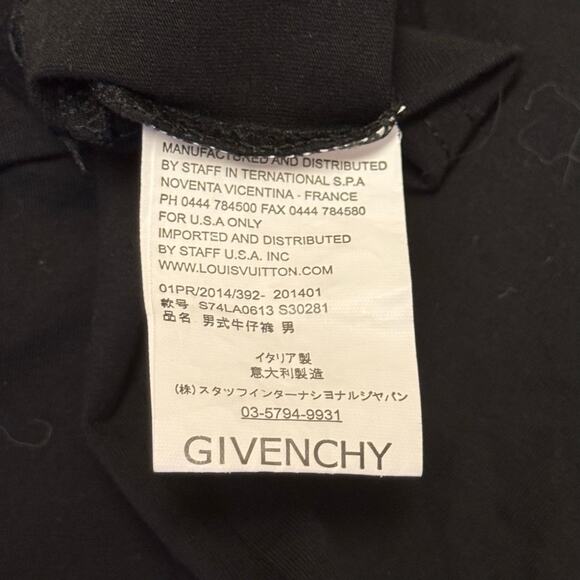 NWOT Givenchy Men’s Black Spine Skeleton Graphic Crewneck T-Shirt Size Medium - Picture 7 of 9